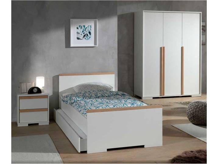 MDF Wood Modern Full Bed Room, 3 PCS - White