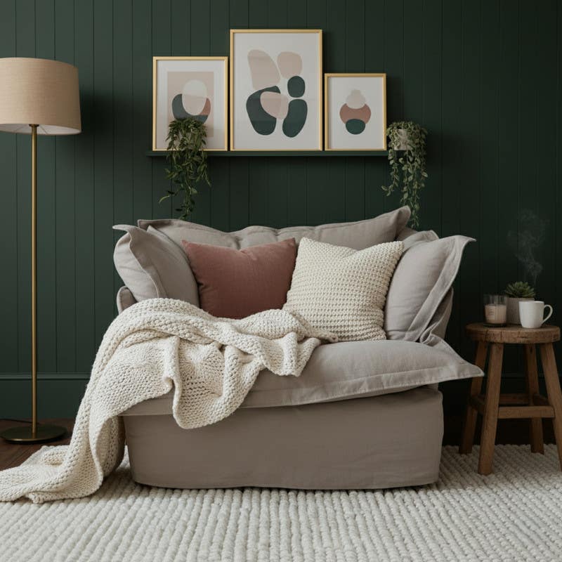 Modern recliner chair, beech wood, linen fabric, 80x100x80 cm - Gray