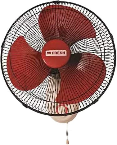 Fresh Berlinet Wall Fan, 16 Inch, 3 Blades, 3 Speeds - Red
