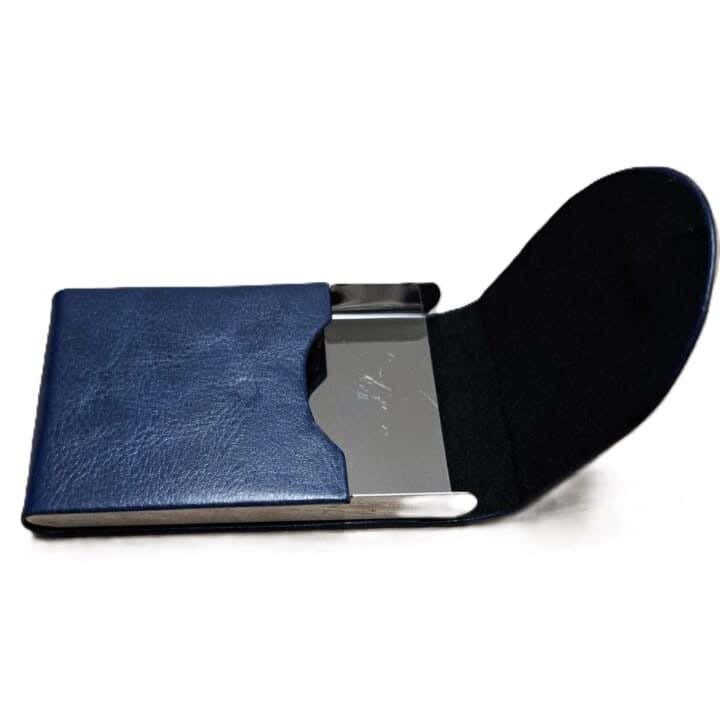 Men's Faux Leather Card Holder - Blue