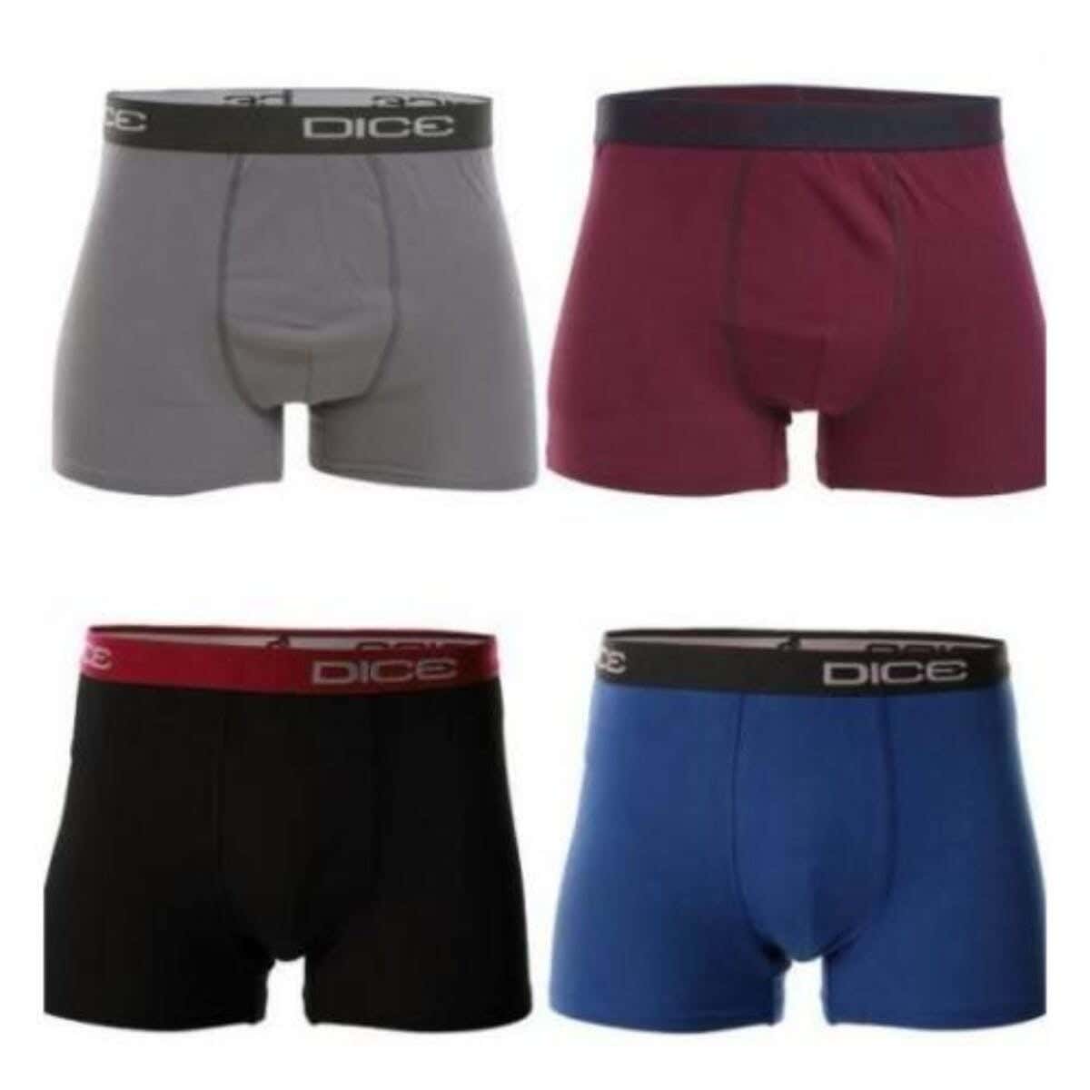 Dice Men'S Fabric Boxer Shorts Set, 4 Pieces
