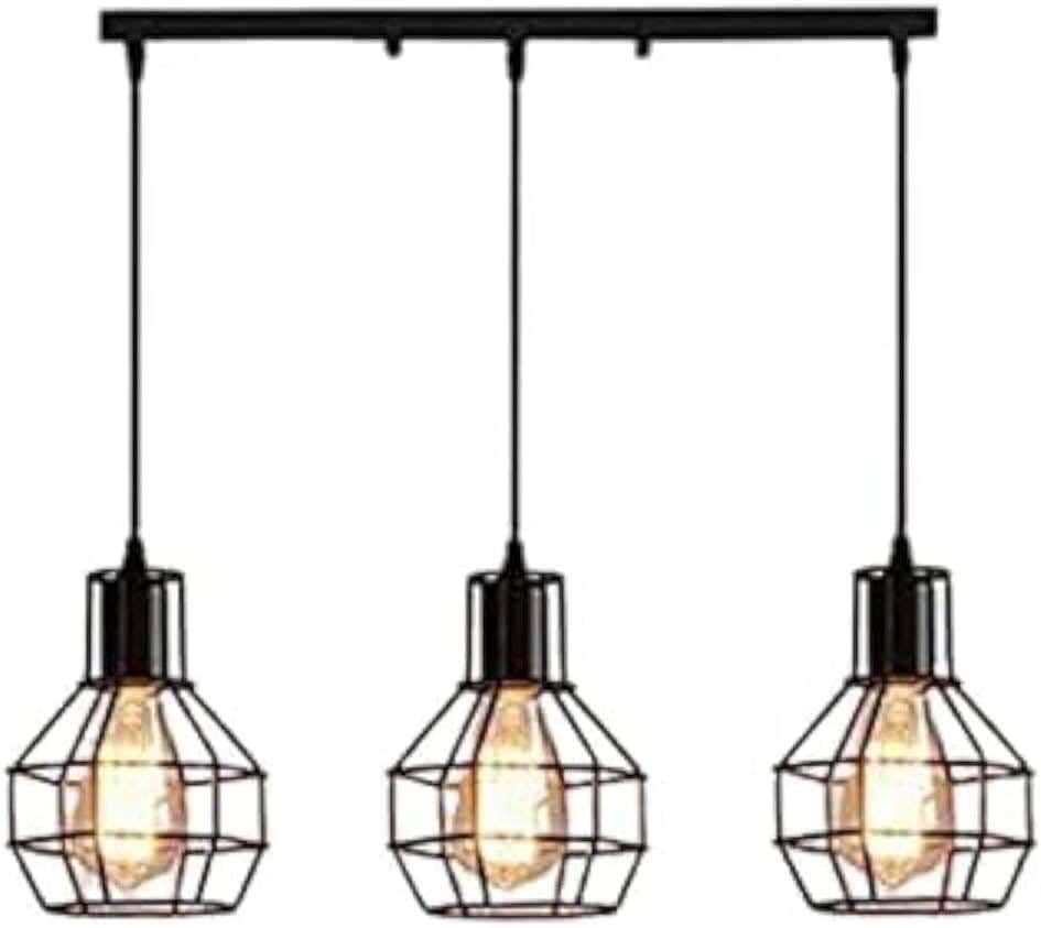 3-light ceiling chandelier, 15 x 15 x 20 cm - black