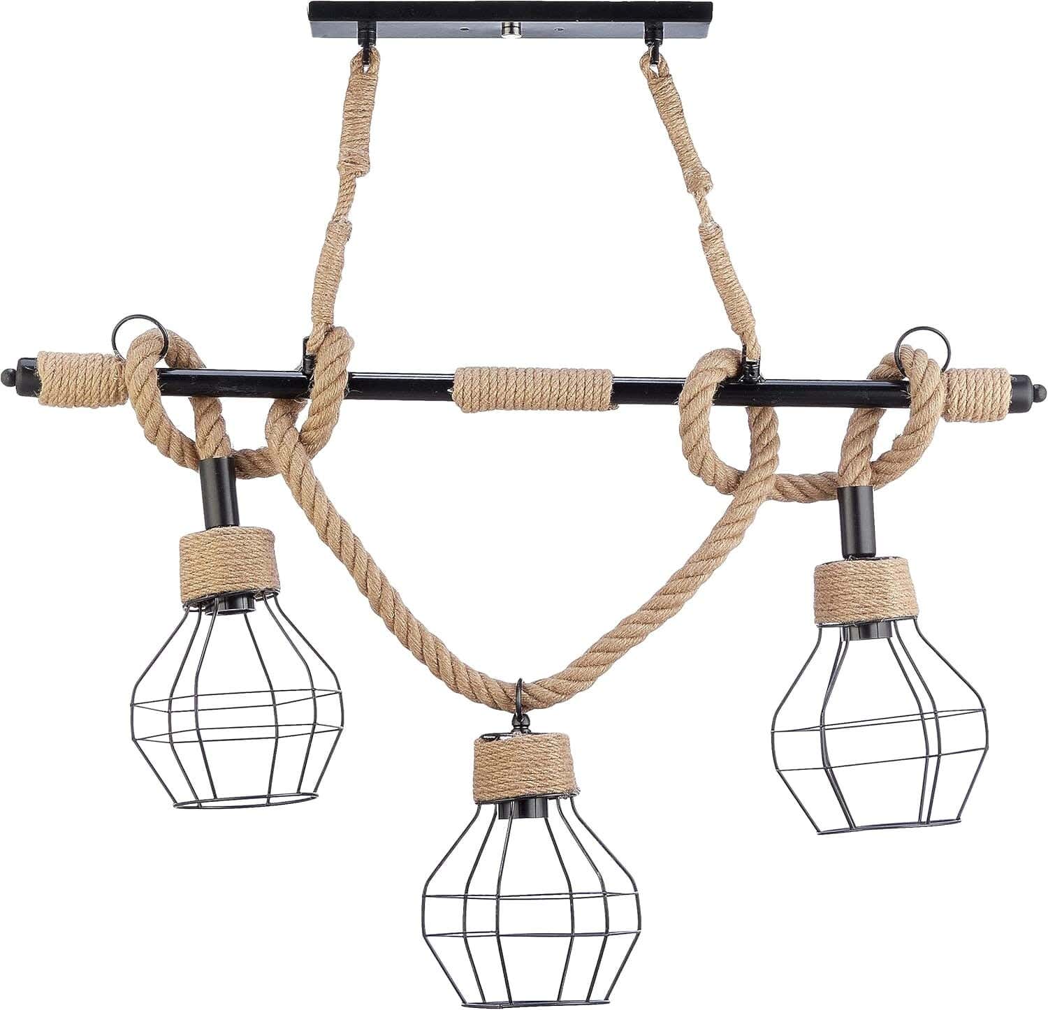 3-light ceiling chandelier, 60 x 5 x 70 cm - black beige