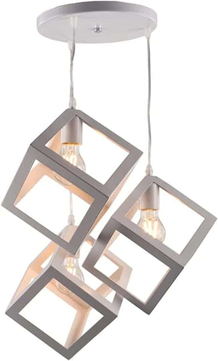 3-light ceiling chandelier, 25 x 25 x 40 cm - white
