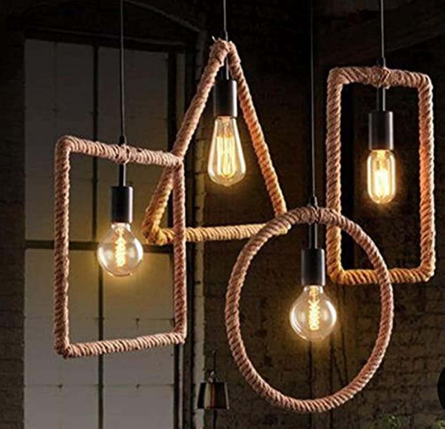 4-light ceiling chandelier, 30 x 5 x 30 cm - black beige