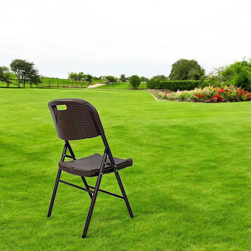 Folding chair, 86 x 50 x 45 cm, rattan - brown