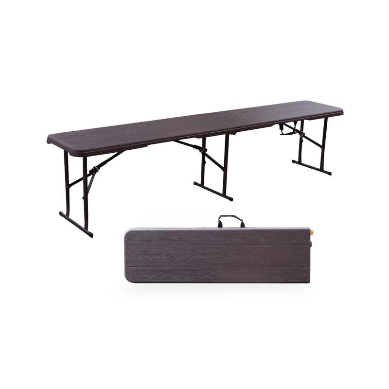 Folding seat, 183 x 28 x 43 cm, wood grain - brown