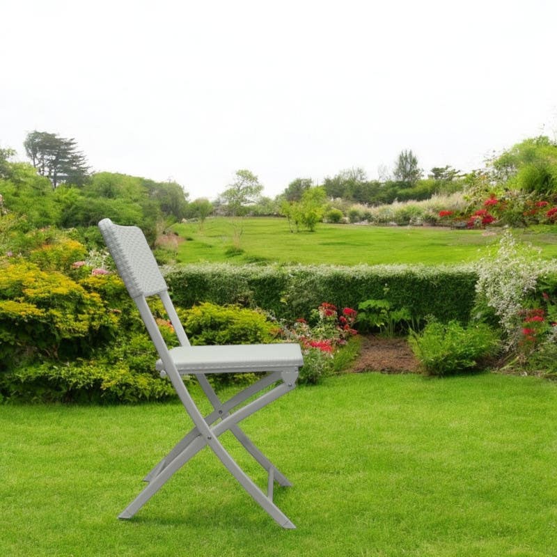 Folding chair, 98 x 46 x 46 cm, rattan - white