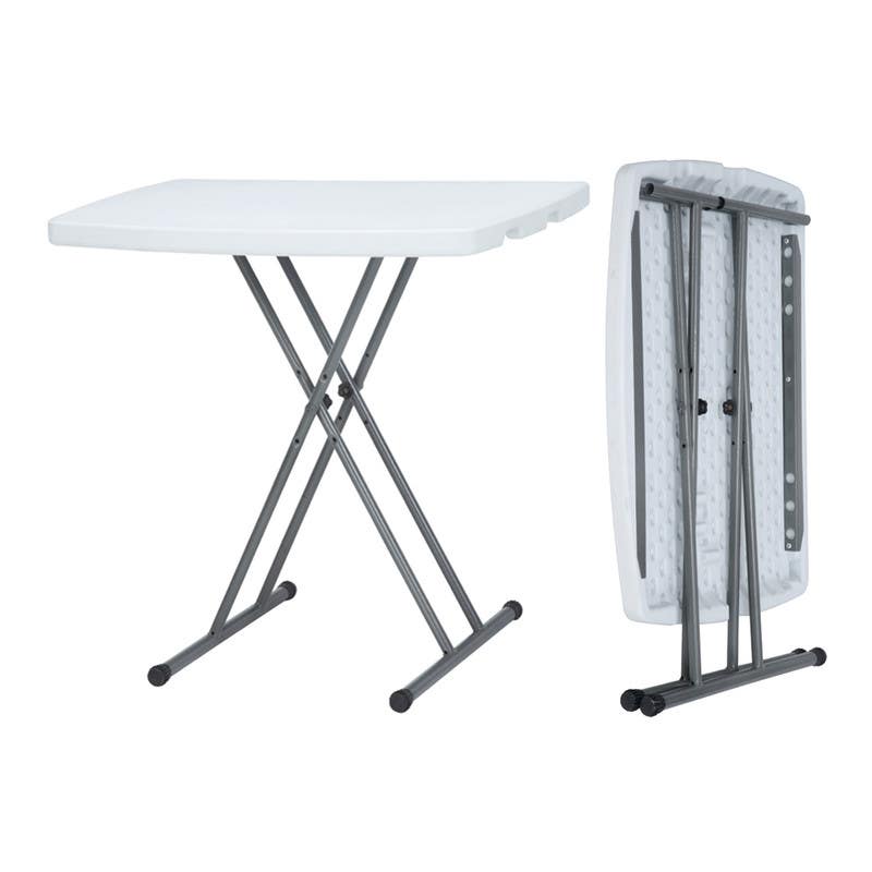 SunBoat Adjustable Folding Table, 75.5×49.5 cm - Light Grey