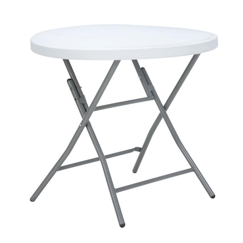 SunBoat Round Folding Table, 80×74 cm - Light Grey