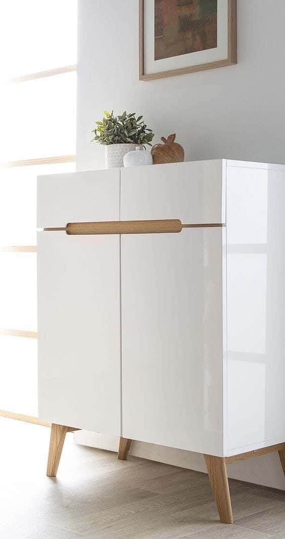 Thai MDF Wood Shoe Organizer, 100x80x30 cm - White Wooden