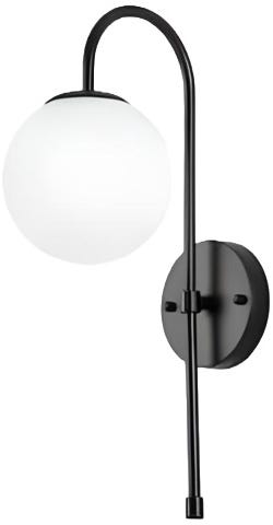 Electrostatic Paint Wall Light Hanging, 1 Bulb, 35x15 cm - Black