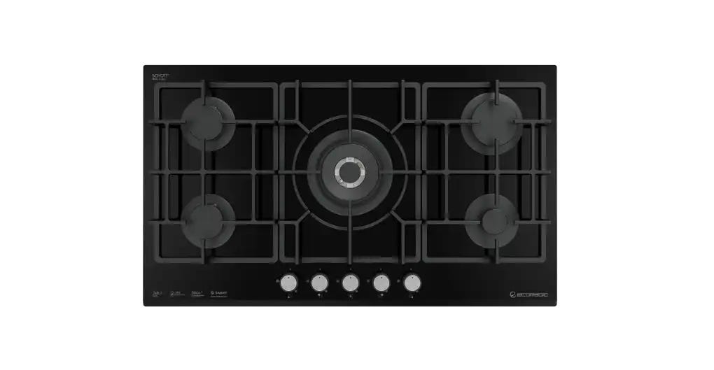 Ecomatic Built-in Hob, 5 Gas Burners, 92cm, S997XLC X-LARGE - Black