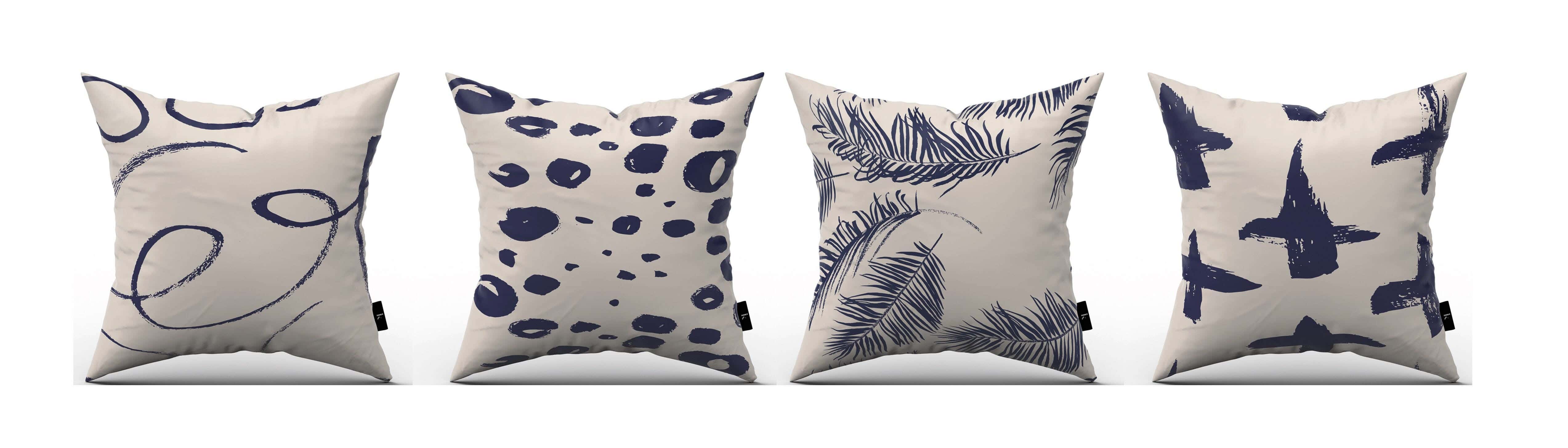 Cushion Cover Set, 4 Pieces - Multicolor