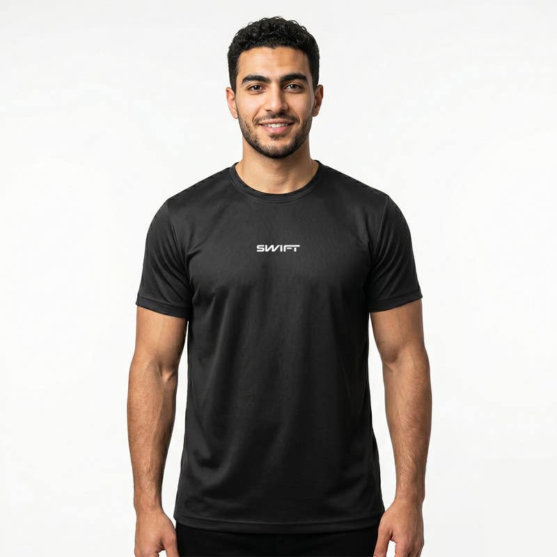 Men's Swift Fit T-shirt, polyester - black