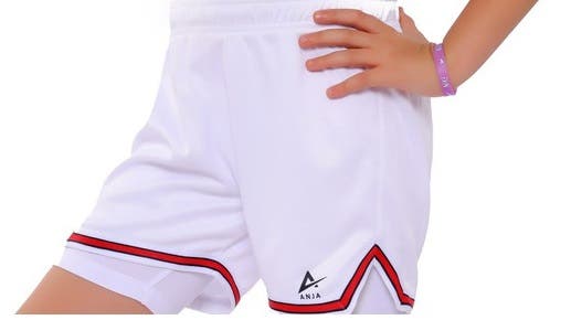 Anja Polyester Sport Shorts, For Boys - White-Red