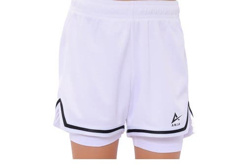 Anja Polyester Sport Shorts, For Boys - White Black