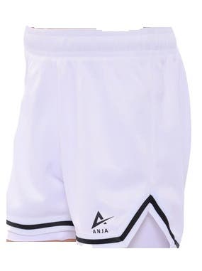 Anja Polyester Sport Shorts, For Girls - White Black