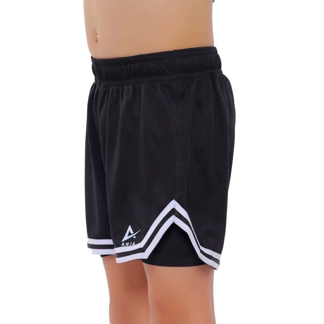 Dry Fit Sport Short For Boys, 14-16 Years - Black White