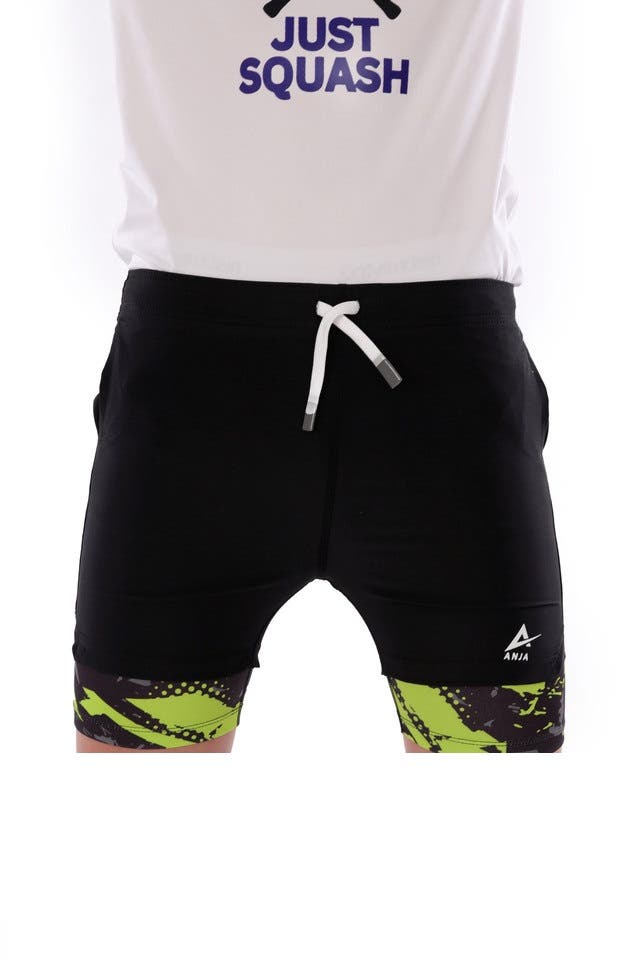 Anja Polyester Sport Shorts, For Boys - Black