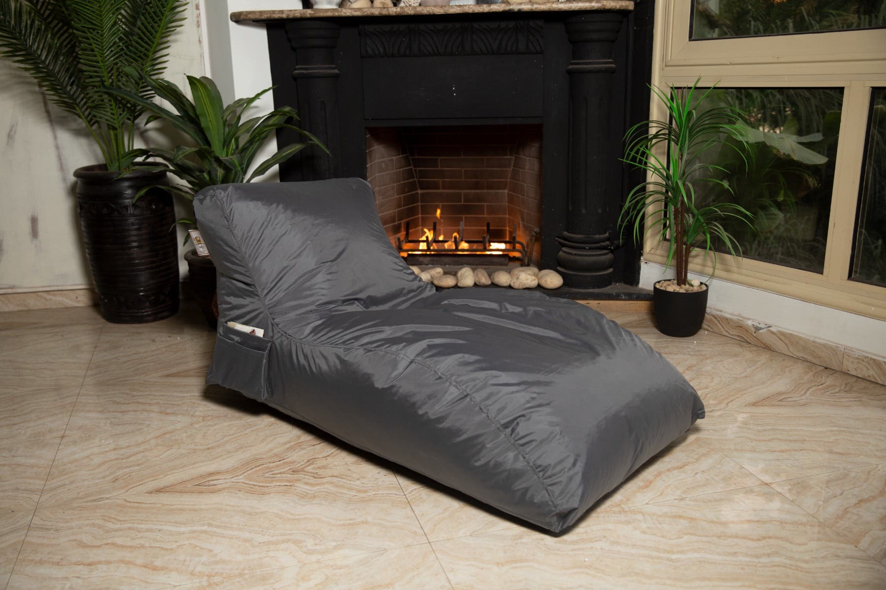 Waterproof Fabric Bean Bag, 135×75×76 cm - Grey