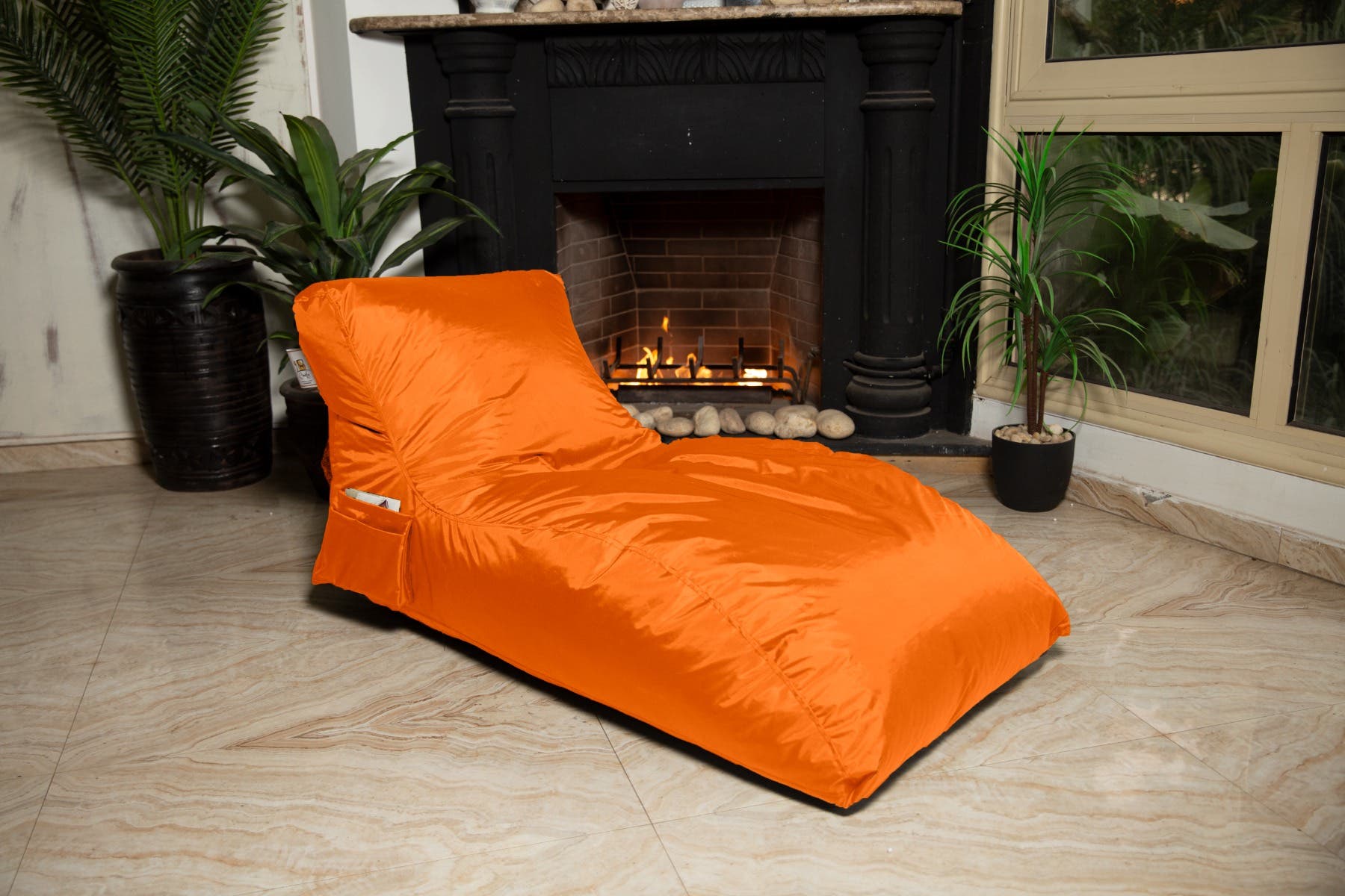 Waterproof Fabric Bean Bag, 135×75×76 cm - Orange
