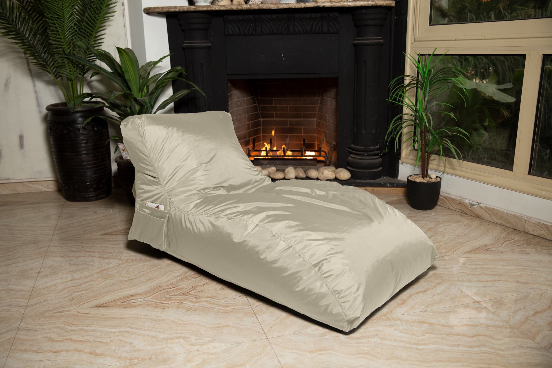 Waterproof Fabric Bean Bag, 135×75×76 cm - Beige