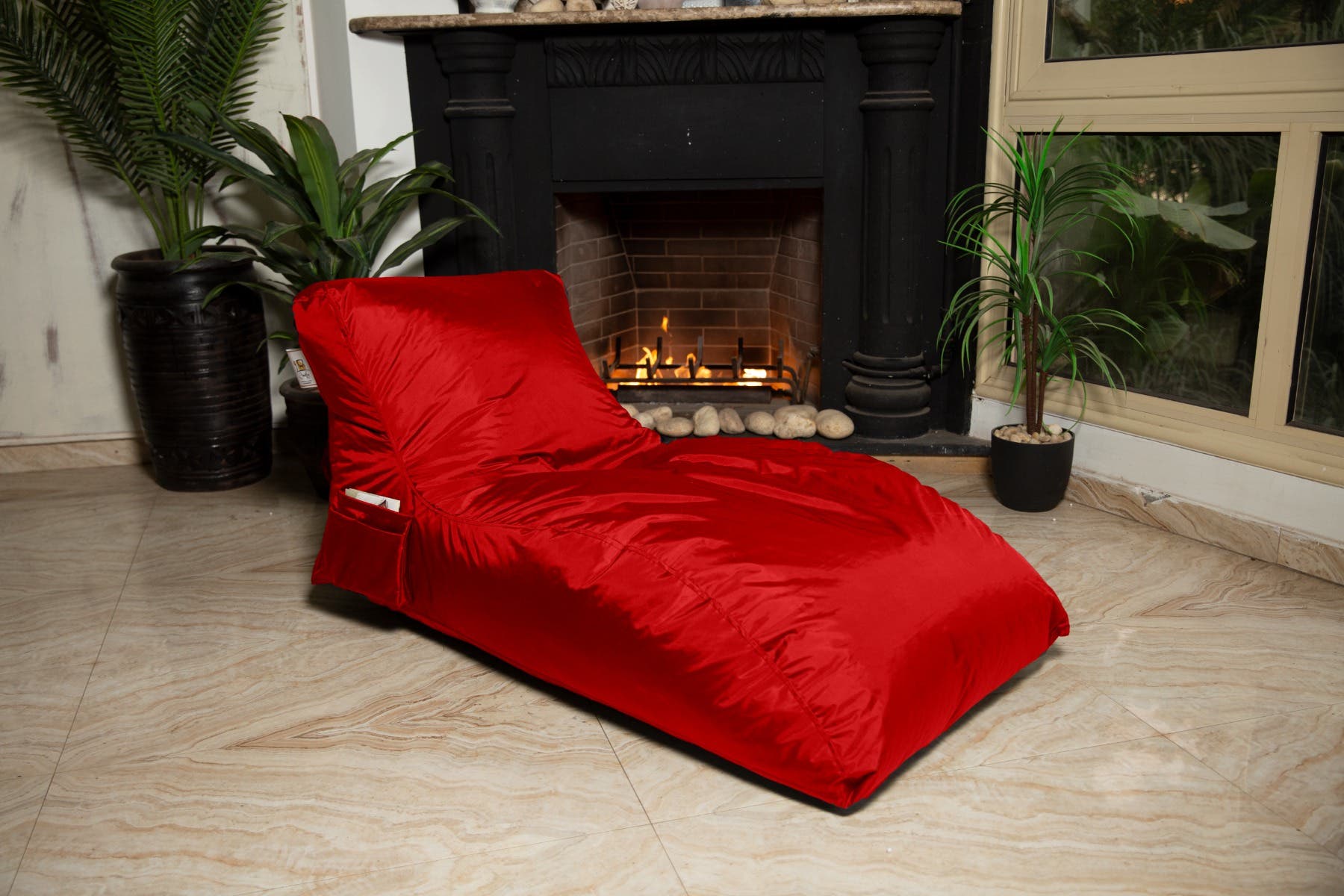 Waterproof Fabric Bean Bag, 135×75×76 cm - Red