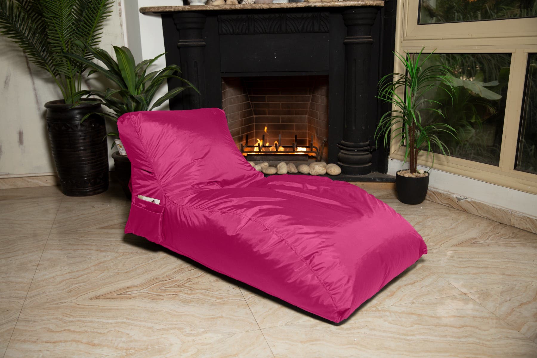 Waterproof Fabric Bean Bag, 135×75×76 cm - Fuchsia