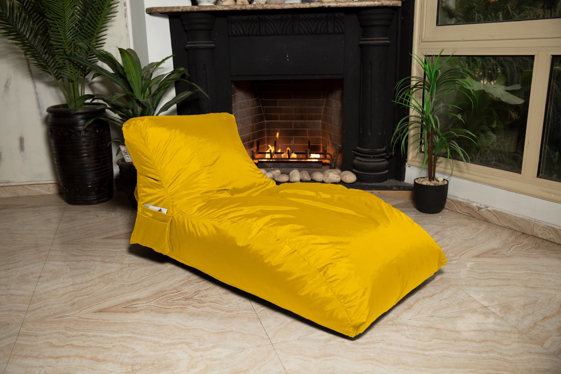 Waterproof Fabric Bean Bag, 135×75×76 cm - Yellow