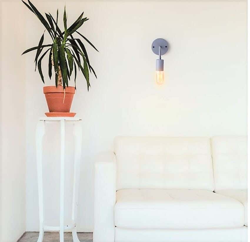 Metal Wall Sconce With Rust-Resistant Metal Coating And Dual Lighting Options (White and Warm) - Grey
