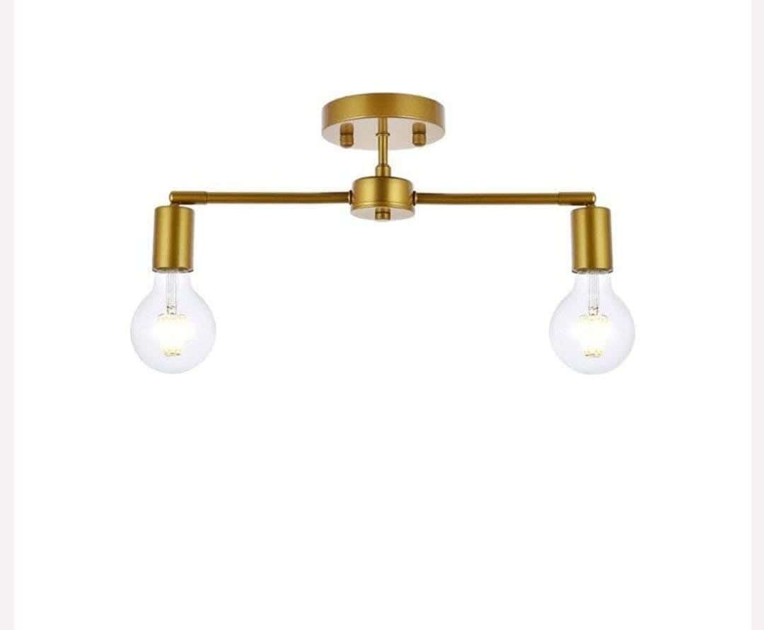 Adjustable Double Ceiling Track Light With Rust-Resistant Metal Coating And Dual Lighting Options (White and Warm) - Golden