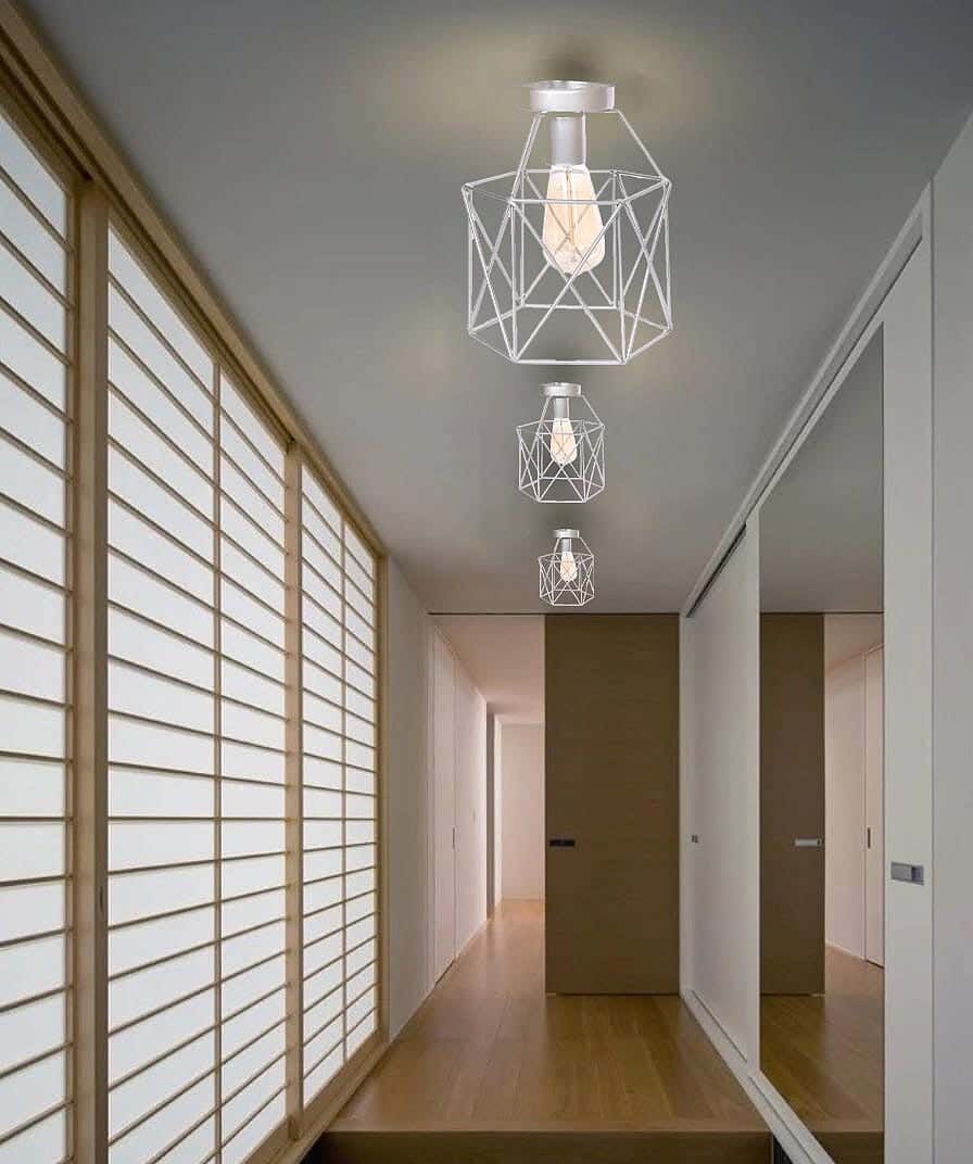 Metal Ceiling Light With Rust-Resistant Metal Coating And Dual Lighting Options (White and Warm) - Silver
