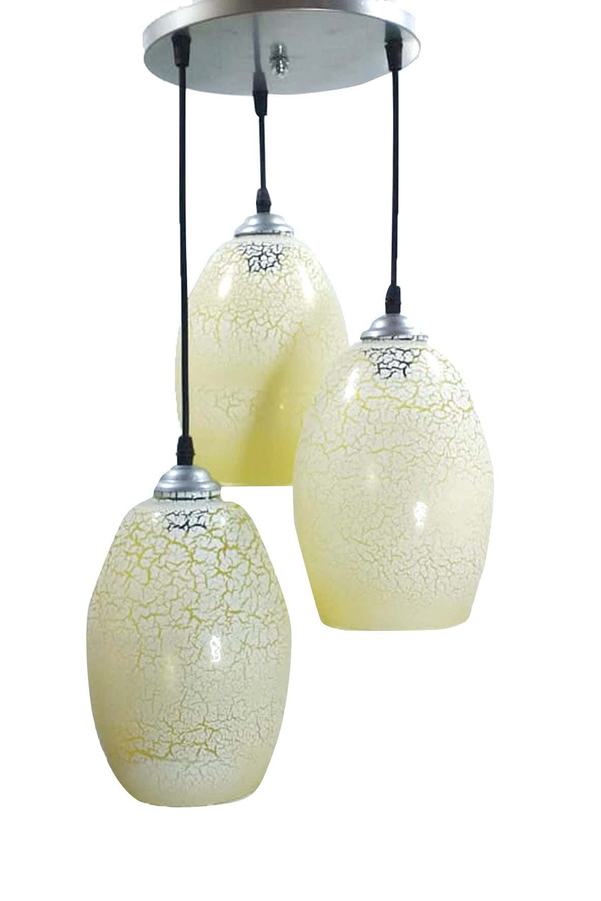 Triple Metal Chandelier With Rust-Resistant Metal Coating And Dual Lighting Options (White and Warm) - Silver White