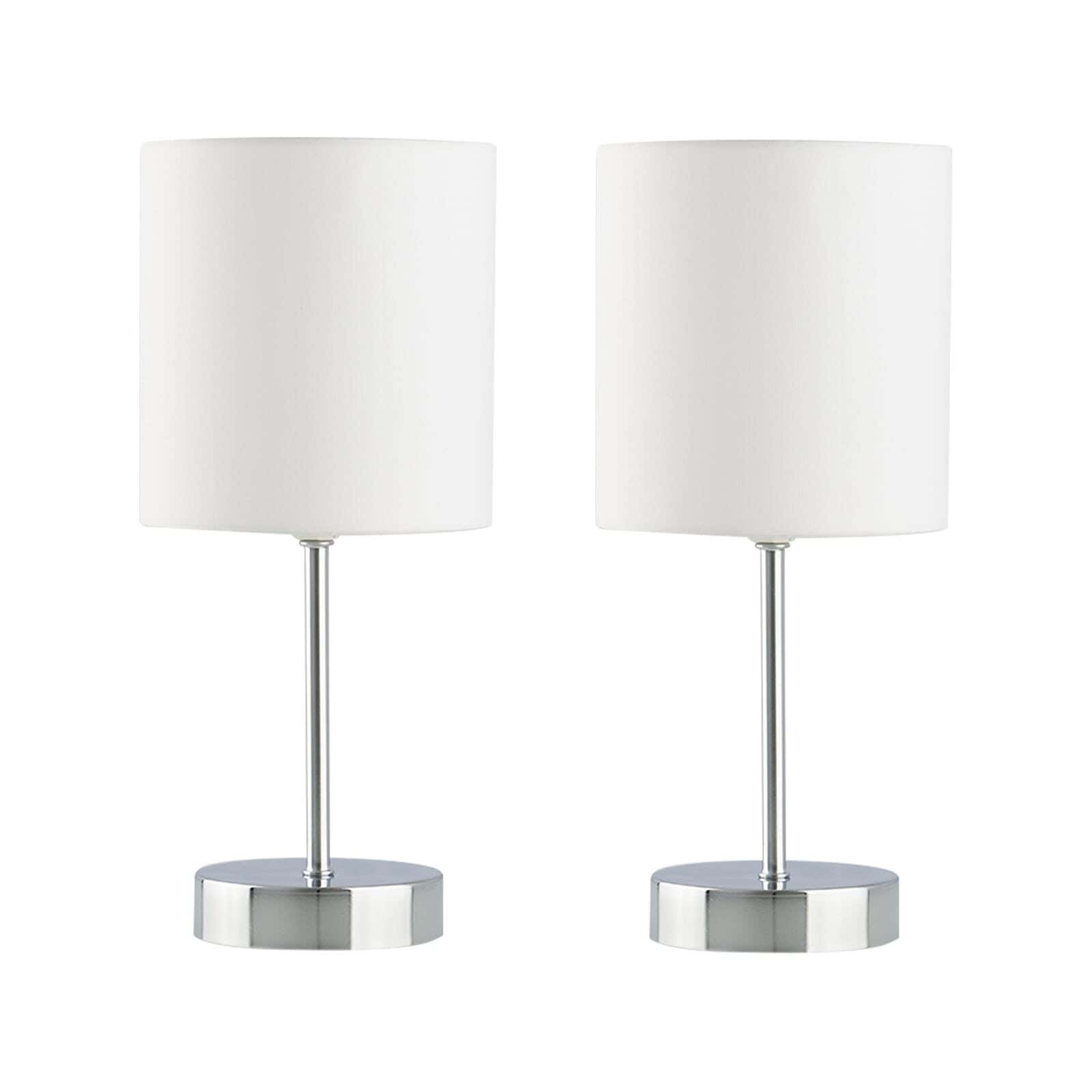 Set of 2 modern lampshades, metal, 42x15 cm - Silver White