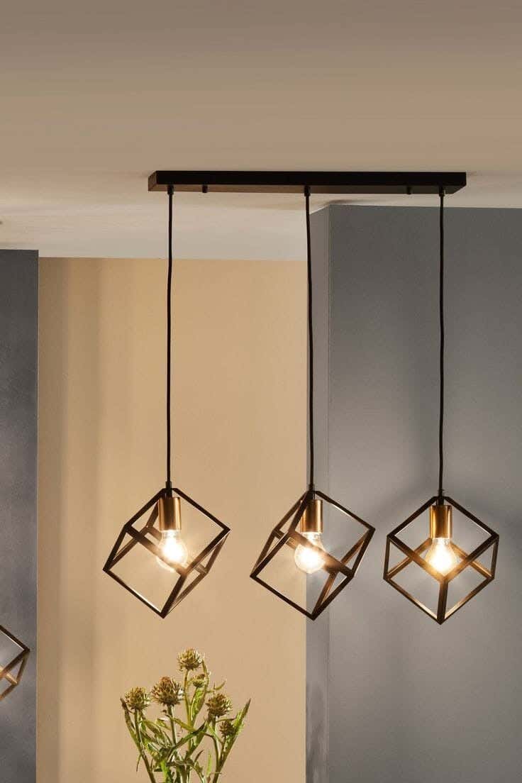 Modern chandelier, metal, 75x50 cm - Black Gold
