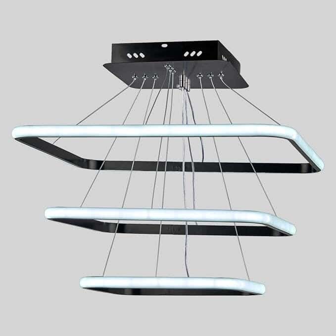 Modern LED chandelier, metal, 70x60 cm - Black