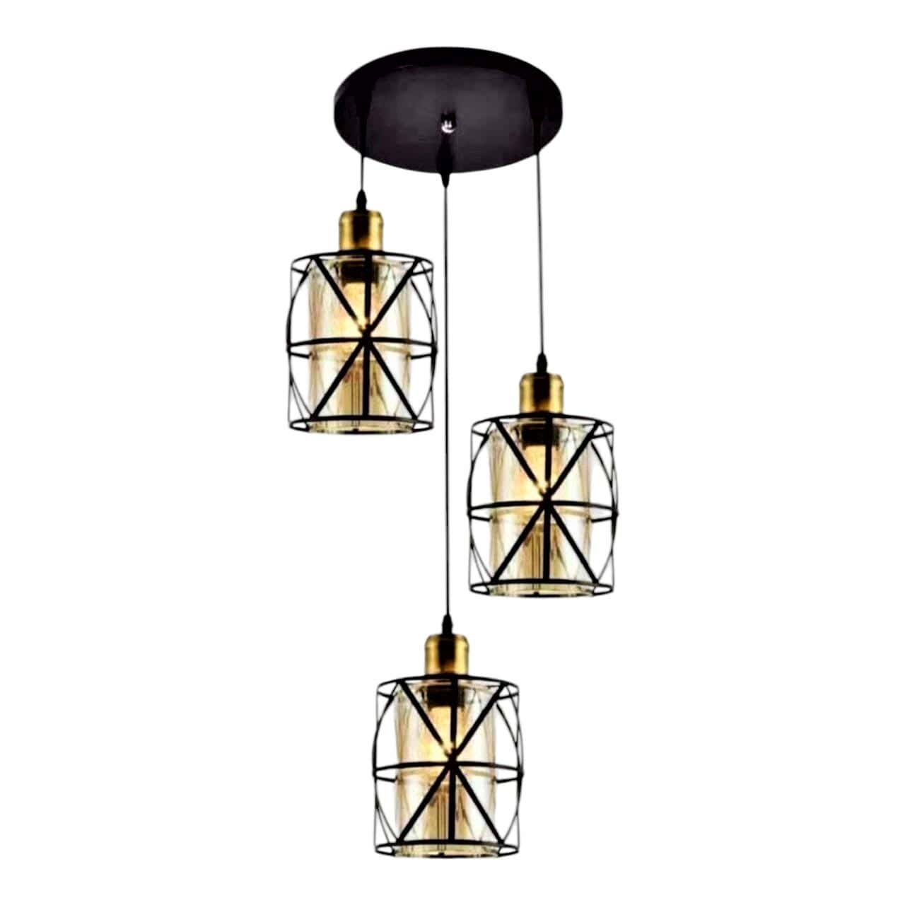 Modern chandelier, metal, 80x30 cm - Black Gold