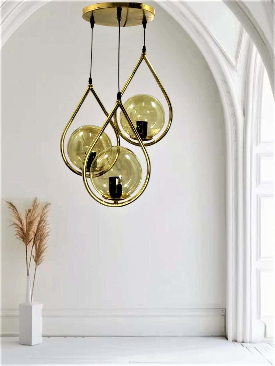 Modern ceiling pendant, metal, 75x30 cm - Gold