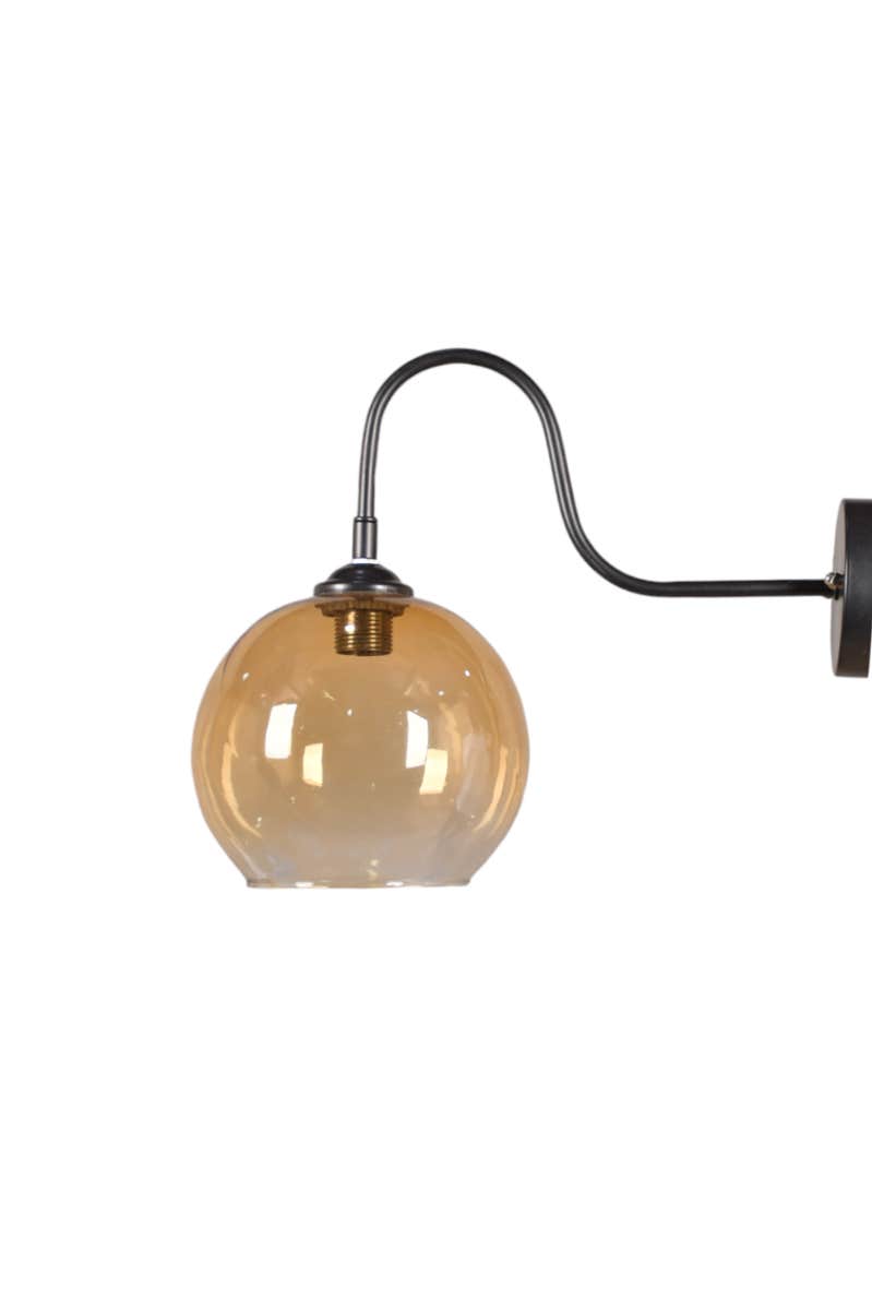 Wall lamp, Metal and glass - Black