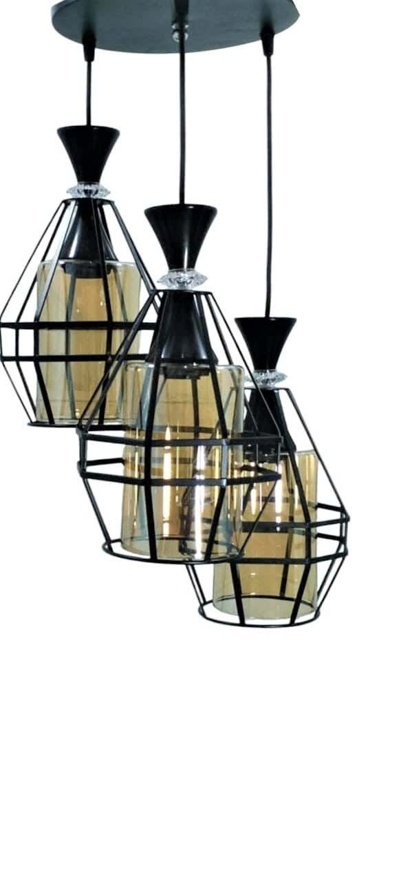 Modern chandelier, metal, 75x30 cm - Black