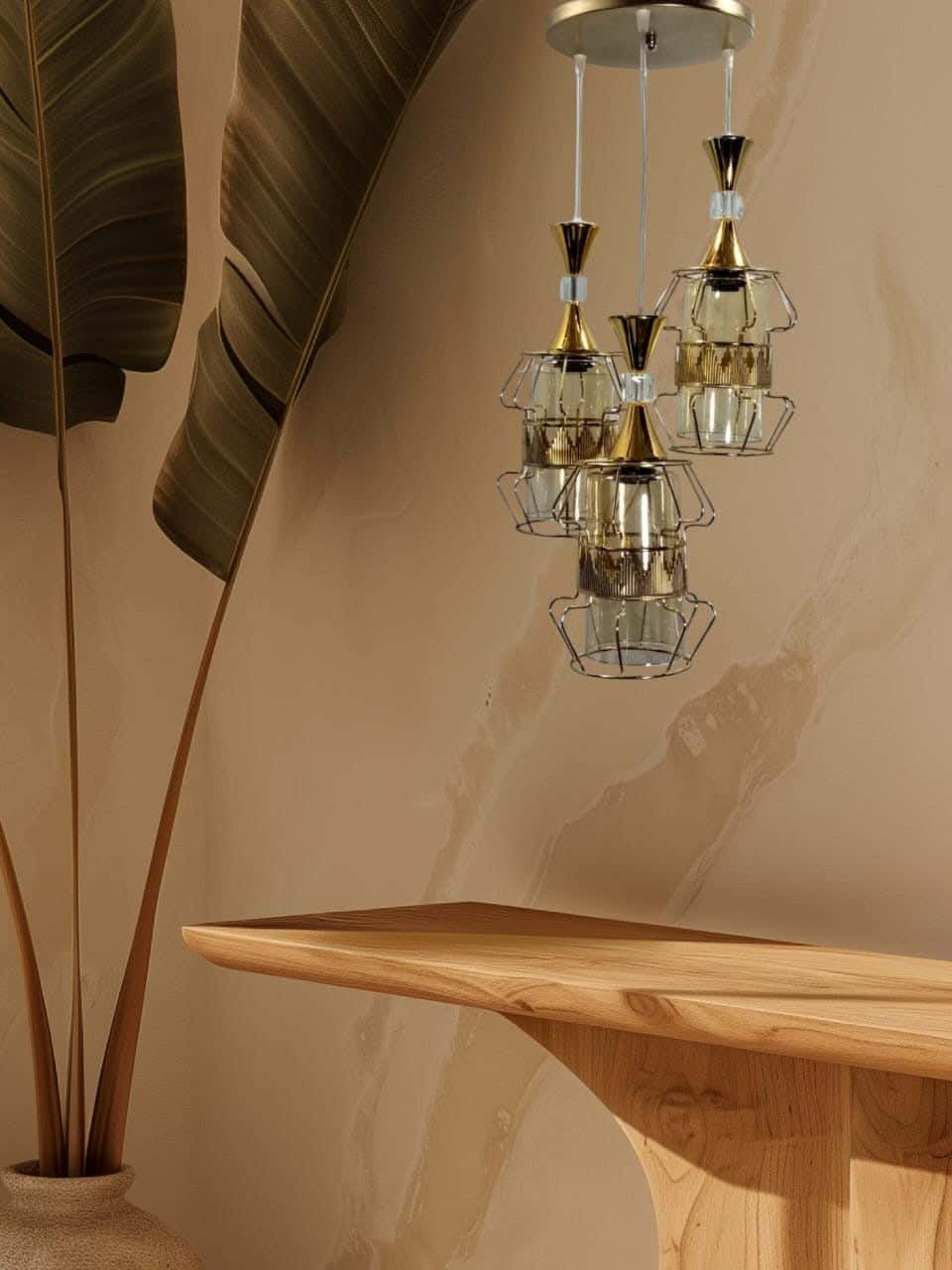 Modern chandelier, metal, 80x30 cm - Gold
