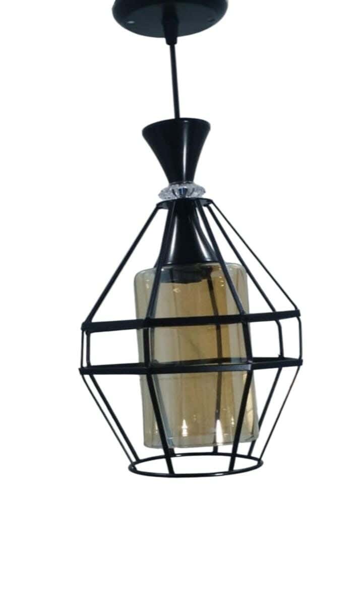Modern ceiling pendant, metal, 75x18 cm - Black