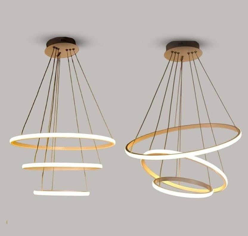 Modern LED chandelier, metal, 70x60 cm - Gold