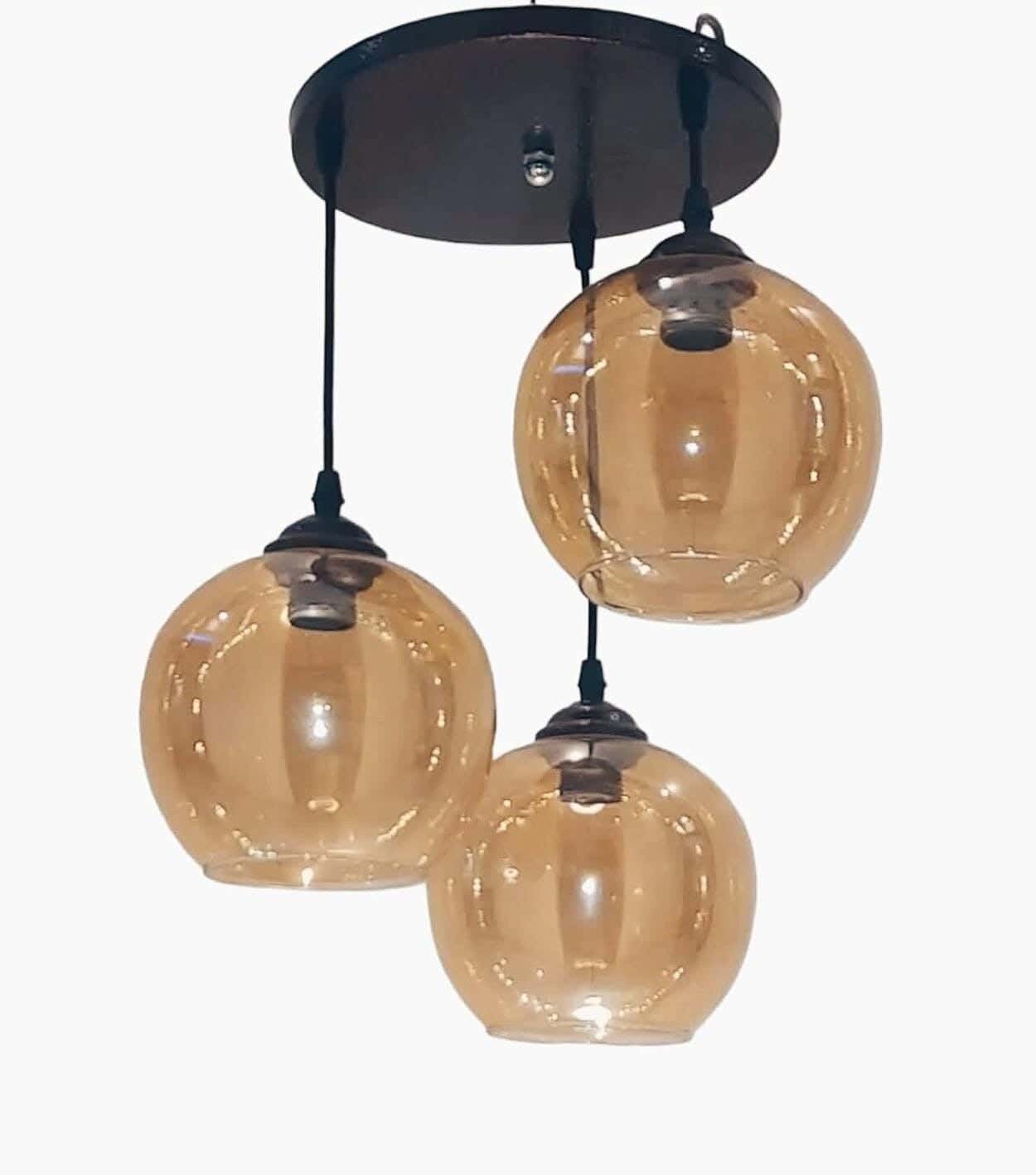 Modern ceiling pendant, metal, 65x30 cm - Black brown
