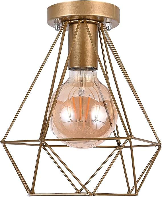 Ceiling lamp, Diamond shaped Metal - Brown
