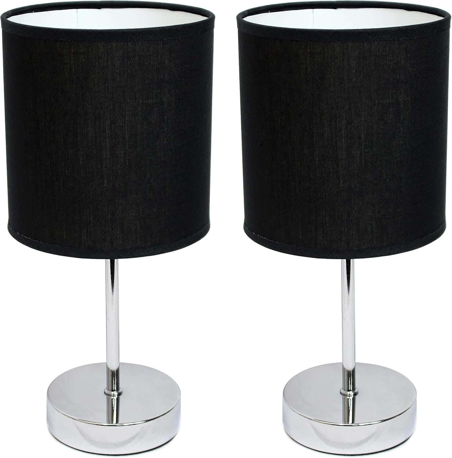 Set of 2 modern lampshades, metal, 45x25 cm - Black Silver