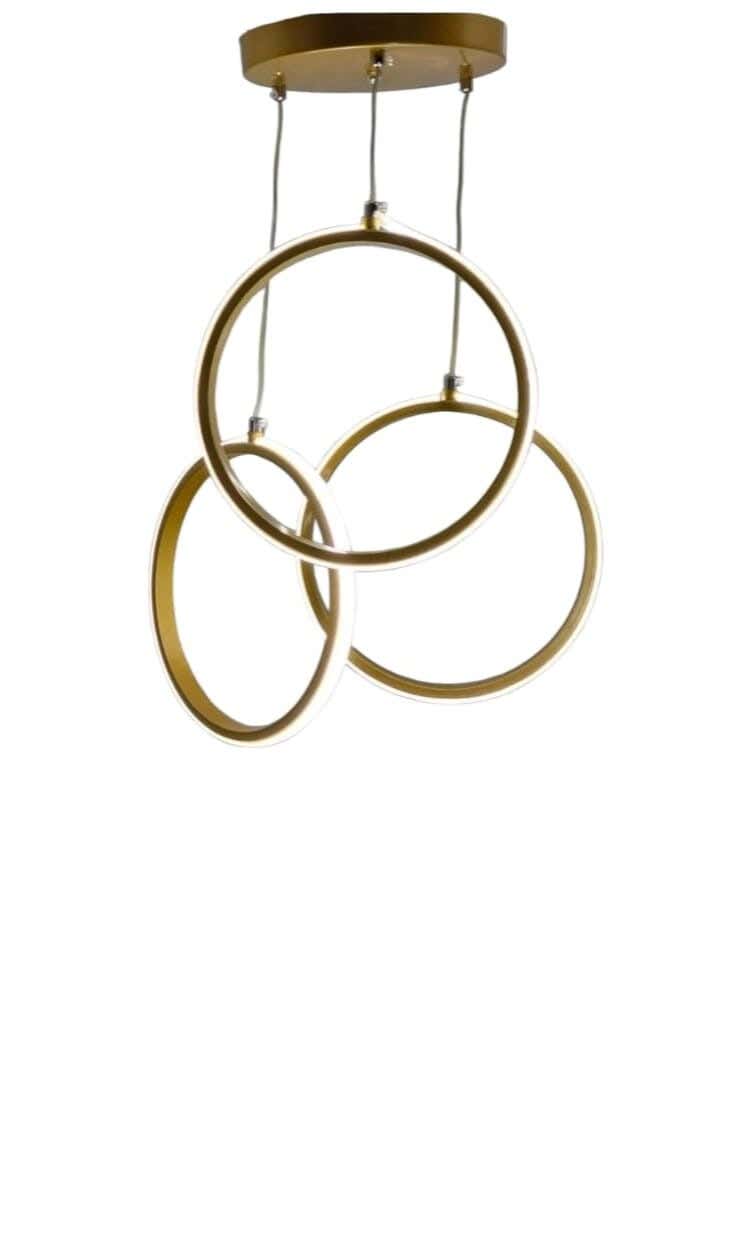 Modern LED chandelier, metal, 60x30 cm - Gold