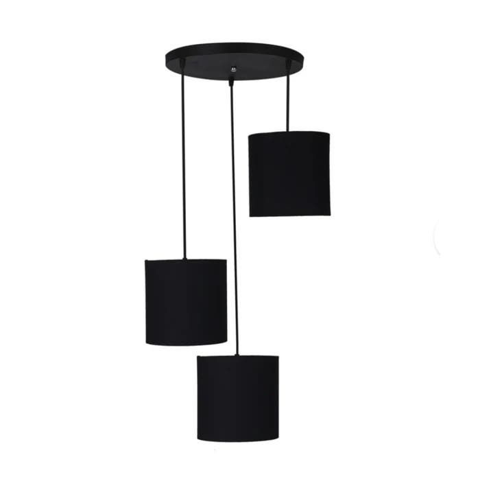 Modern Triple Chandelier, 75x35x20 cm - Black