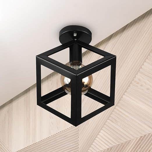 Modern Ceiling Chandelier, 21x21x21 cm - Black